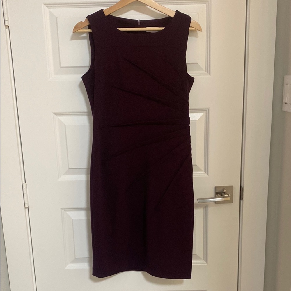 Burgundy Sleeveless Crew Neck Sheath Dress size 6